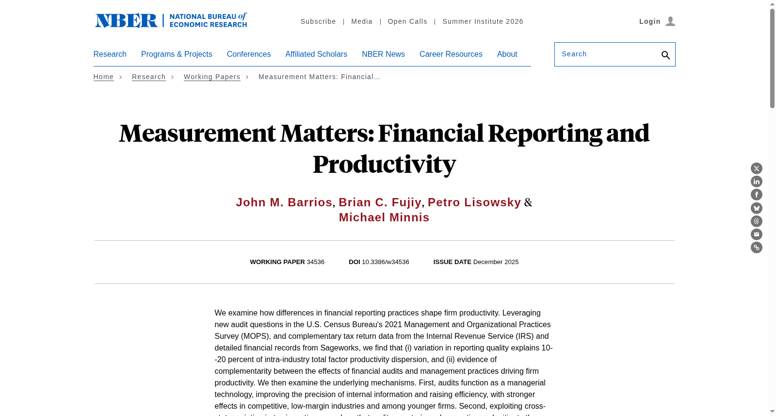 Measurement Matters: Financial Reporting and Productivity 数据集图片