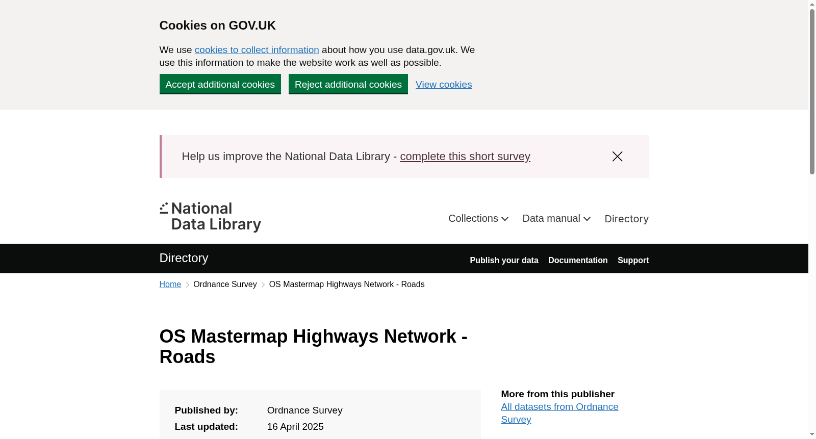 OS Mastermap Highways Network - Roads 数据集图片