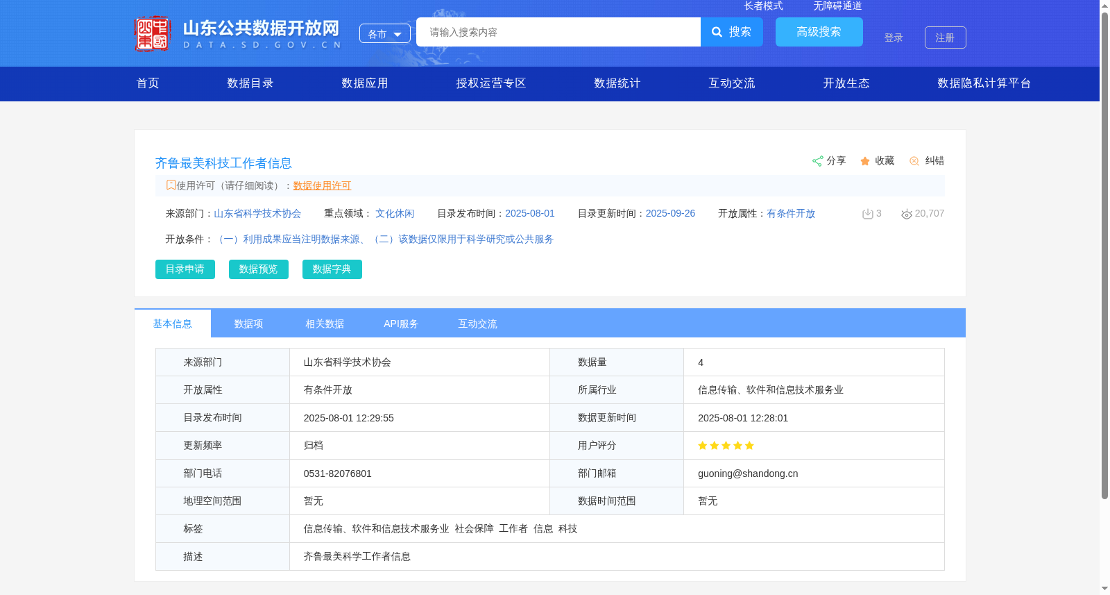 齐鲁最美科技工作者信息 数据集图片