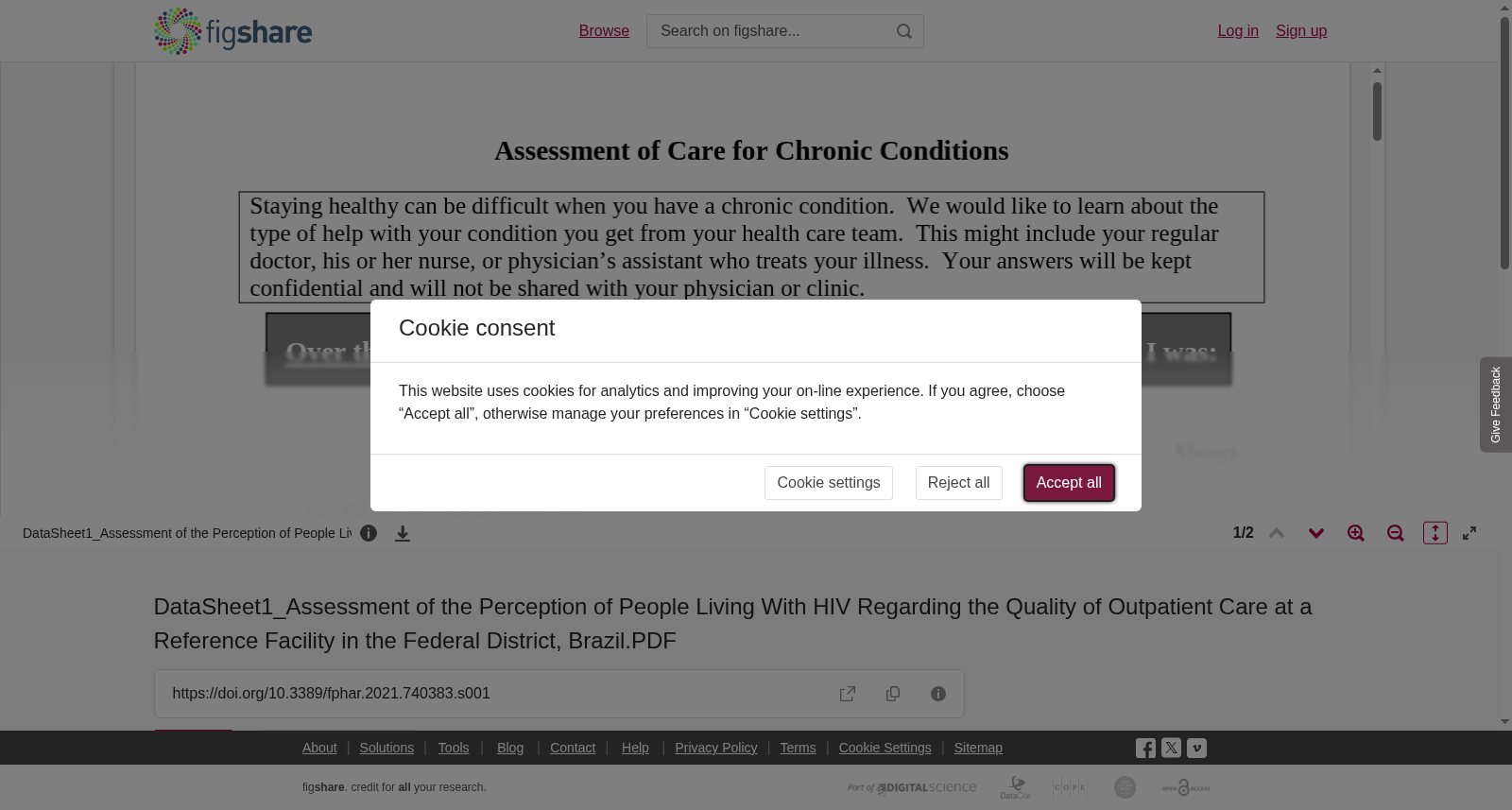 DataSheet1_Assessment of the Perception of People Living With HIV Regarding the Quality of Outpatient Care at a Reference Facility in the Federal District, Brazil.PDF 数据集图片