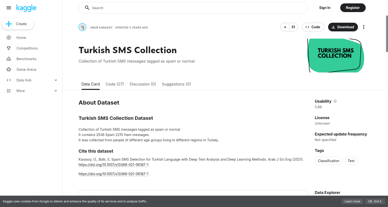 Turkish SMS Collection 数据集图片