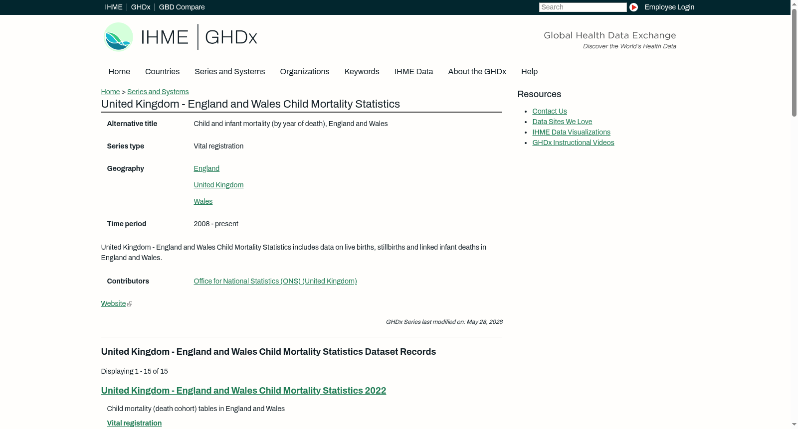 United Kingdom - England and Wales Child Mortality Statistics 数据集图片