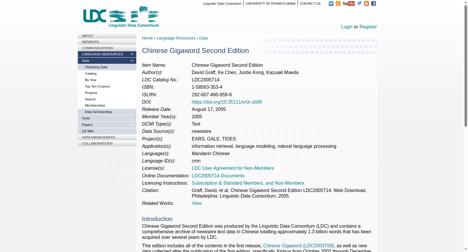 Chinese Gigaword Second Edition 数据集图片