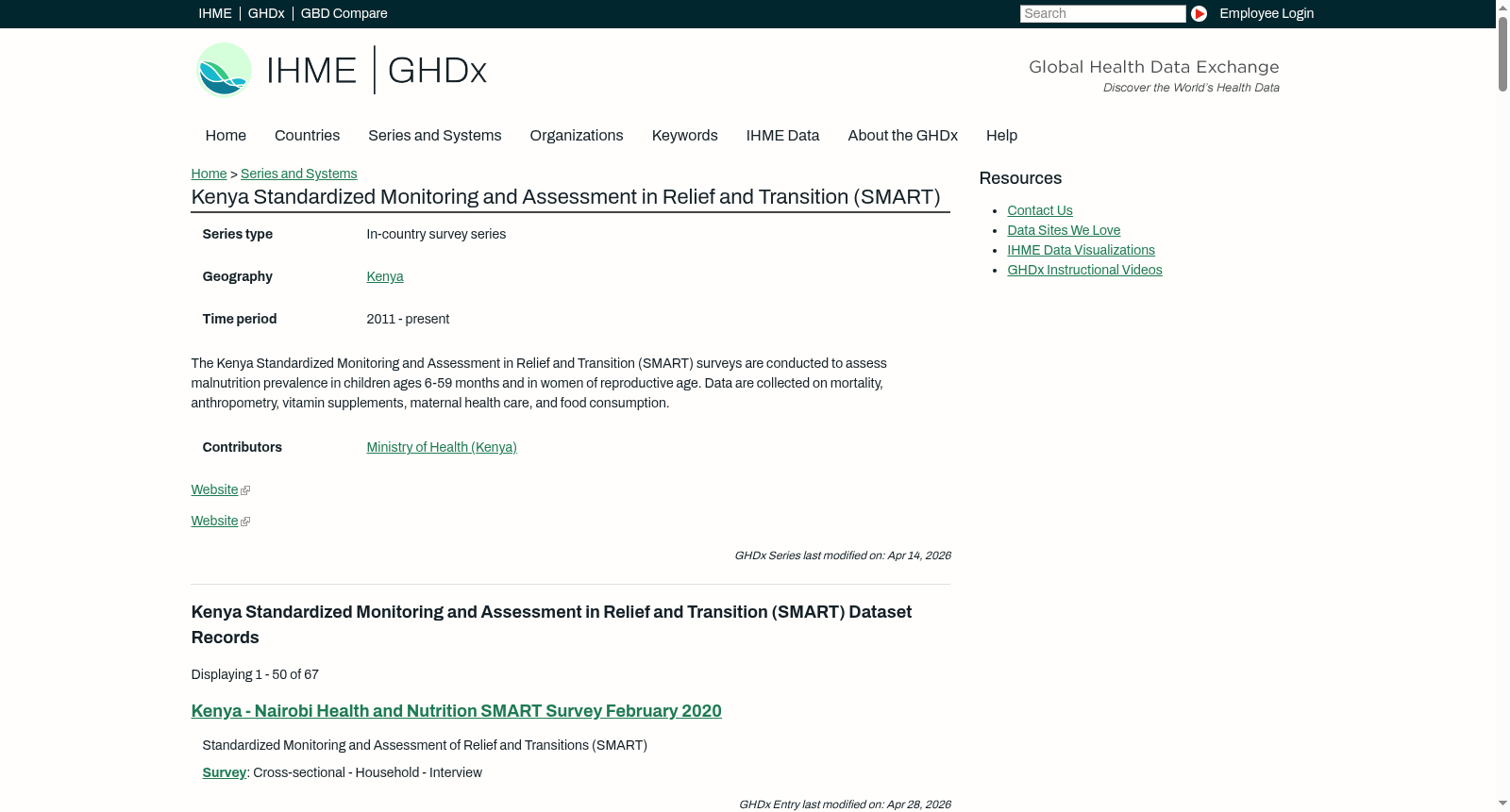 Kenya Standardized Monitoring and Assessment in Relief and Transition (SMART) 数据集图片