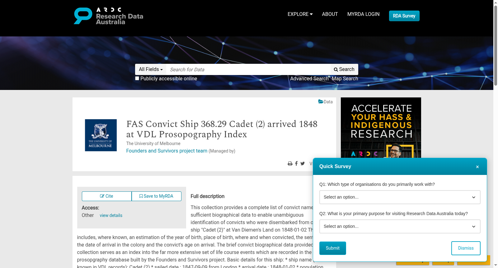 FAS Convict Ship 368.29 Cadet (2) arrived 1848 at VDL Prosopography Index 数据集图片