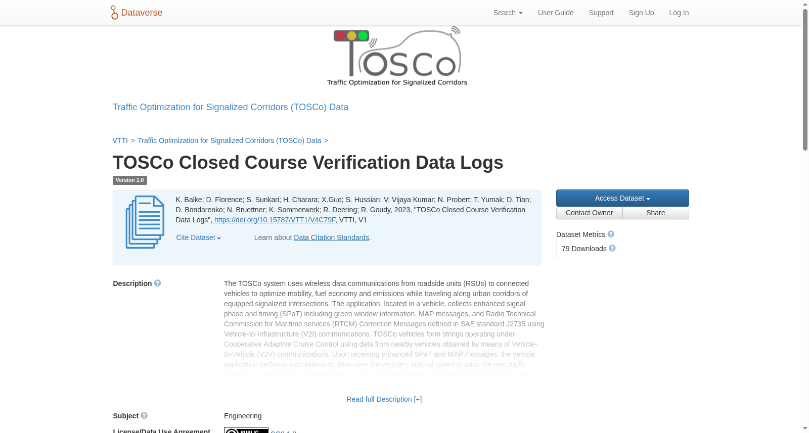 TOSCo Closed Course Verification Data Logs 数据集图片