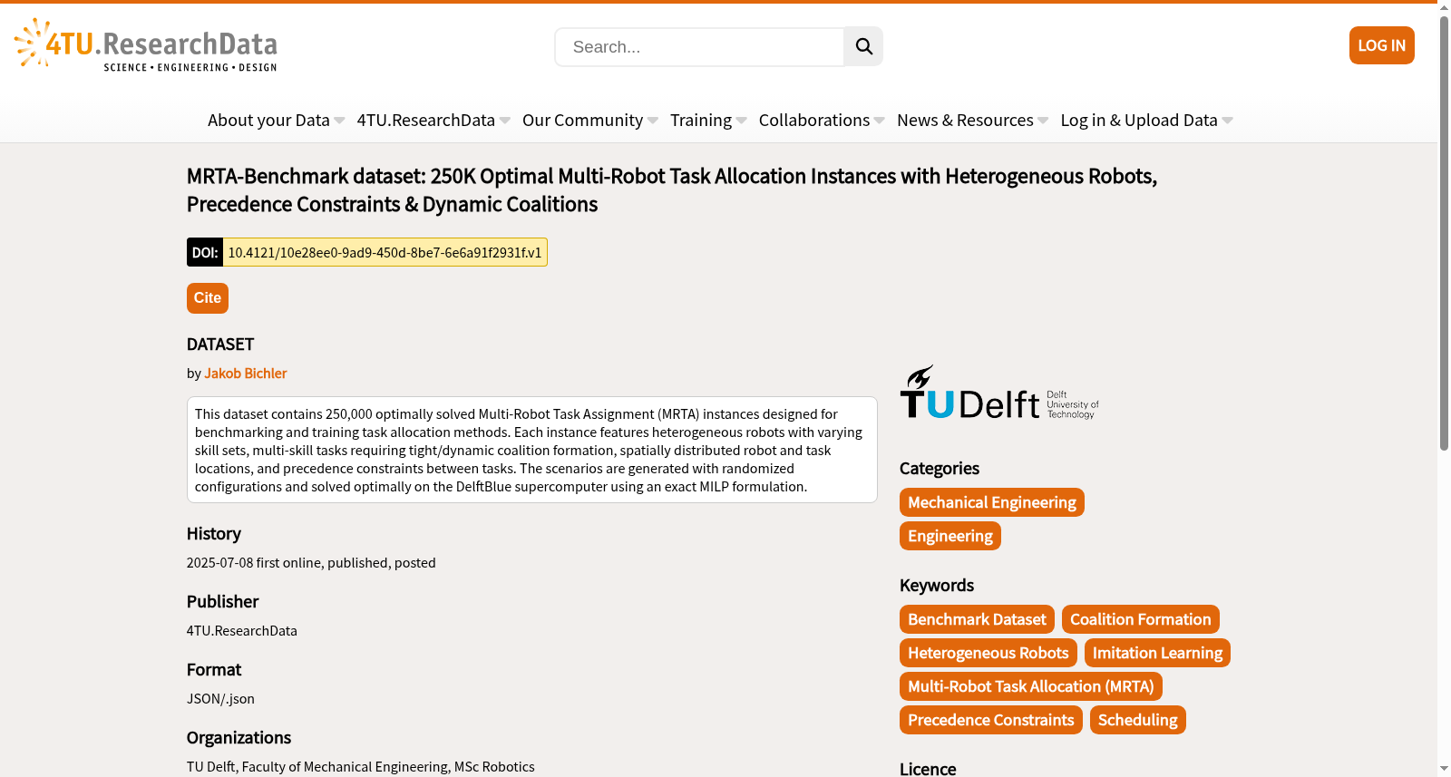 MRTA-Benchmark dataset: 250K Optimal Multi-Robot Task Allocation Instances with Heterogeneous Robots, Precedence Constraints & Dynamic Coalitions 数据集图片