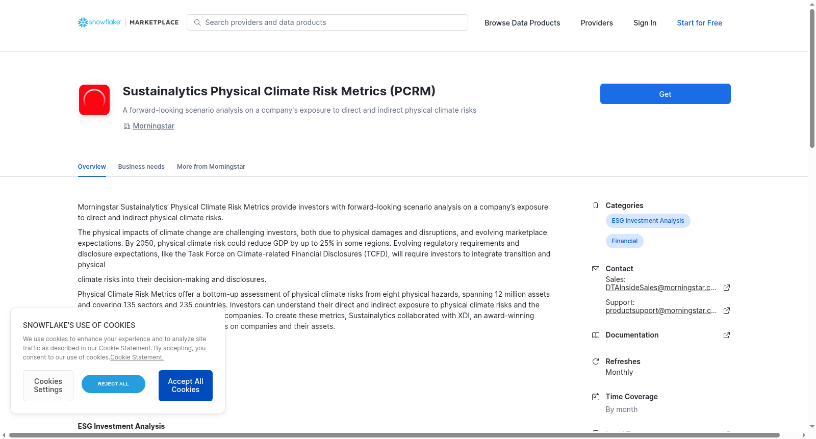Sustainalytics Physical Climate Risk Metrics (PCRM) 数据集图片