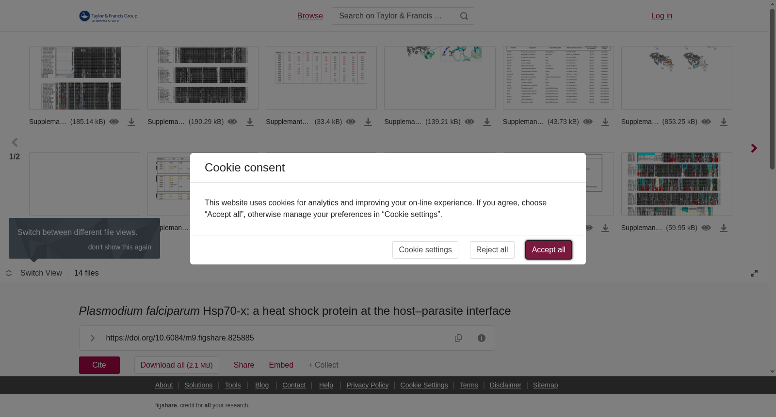 <i>Plasmodium falciparum</i> Hsp70-x: a heat shock protein at the host–parasite interface 数据集图片