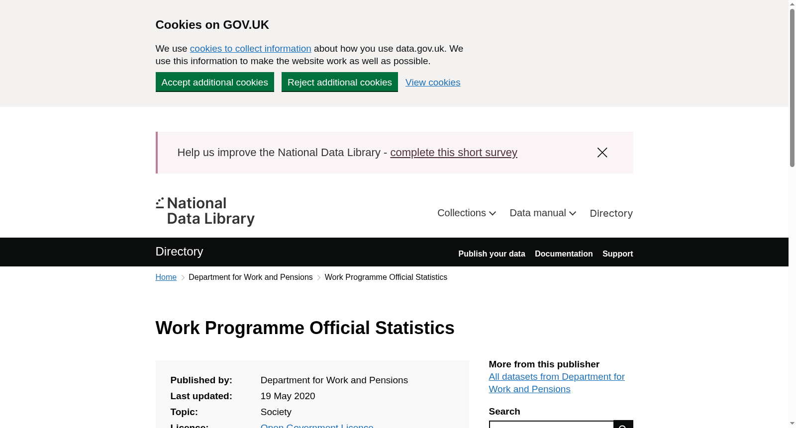 Work Programme Official Statistics 数据集图片