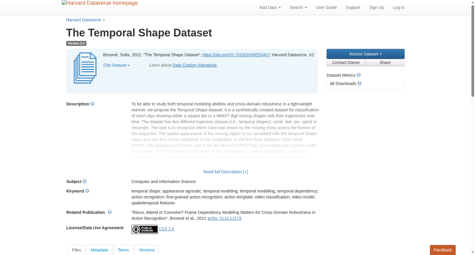 The Temporal Shape Dataset 数据集图片