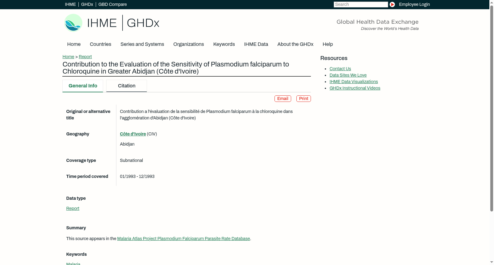 Contribution to the Evaluation of the Sensitivity of Plasmodium falciparum to Chloroquine in Greater Abidjan (Côte d'Ivoire) 数据集图片