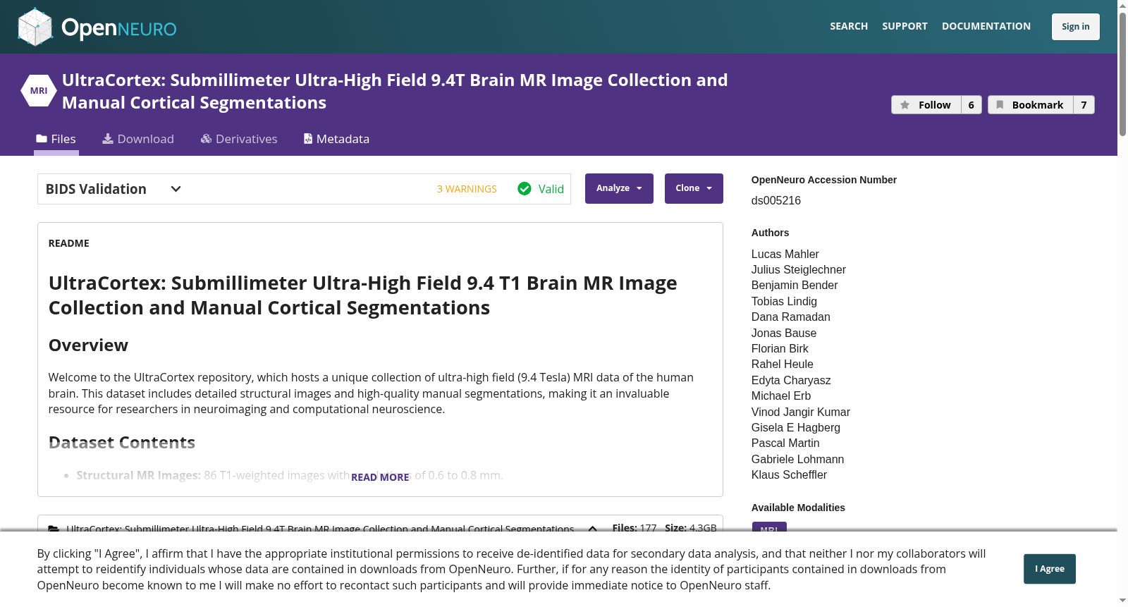 UltraCortex: Submillimeter Ultra-High Field 9.4T Brain MR Image Collection and Manual Cortical Segmentations 数据集图片