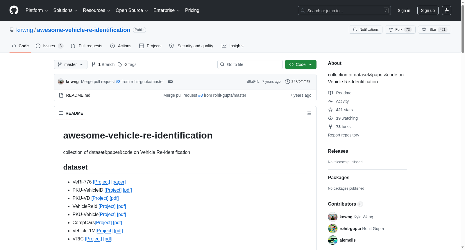 awesome-vehicle-re-identification 数据集图片