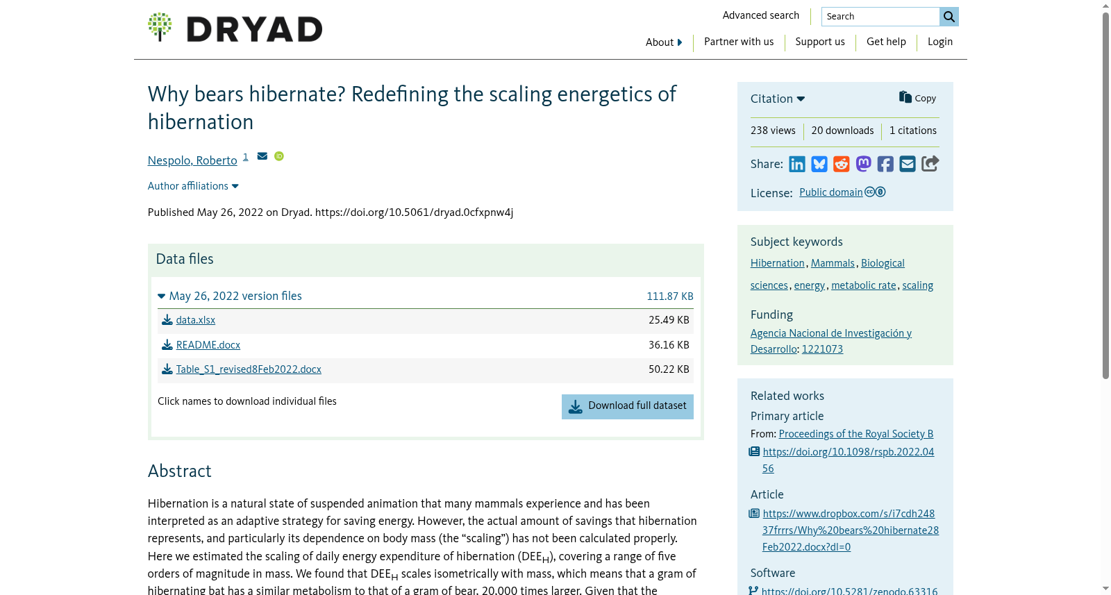 Why bears hibernate? Redefining the scaling energetics of hibernation 数据集图片