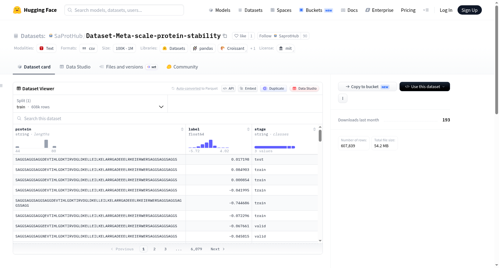 SaProtHub/Meta-scale-protein-stability-dataset 数据集图片