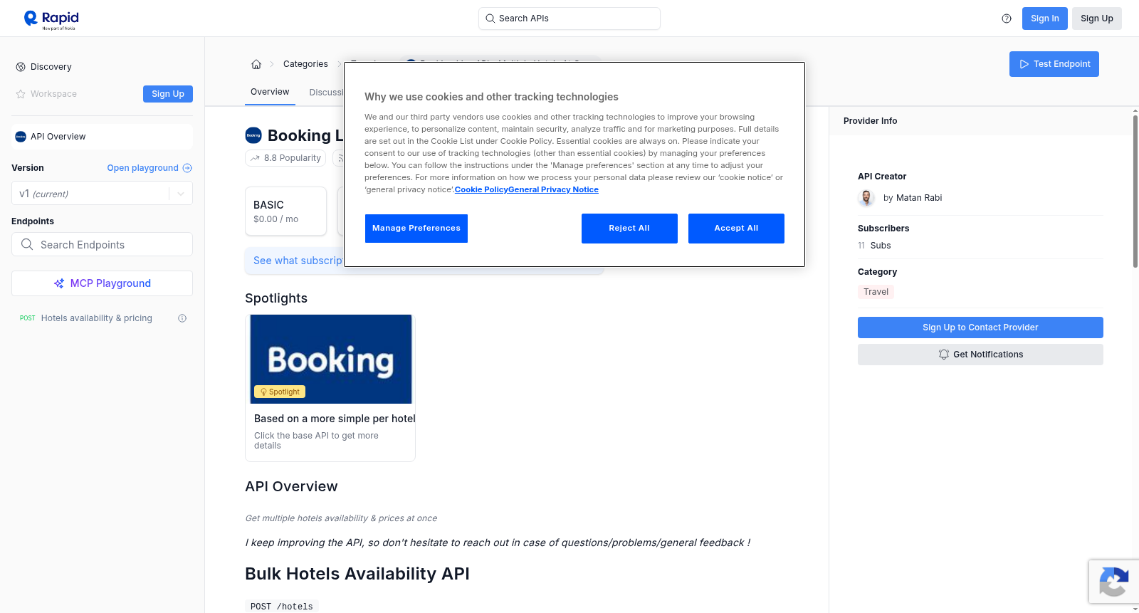 Booking Live API - multiple hotels at once 数据集图片
