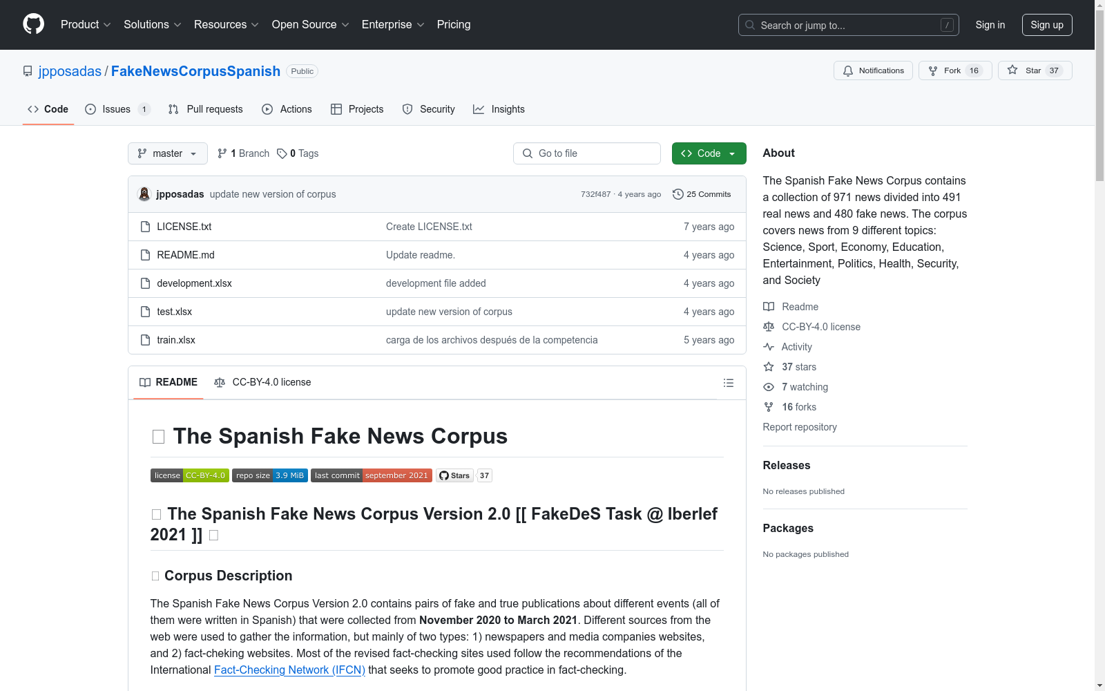 The Spanish Fake News Corpus 数据集图片