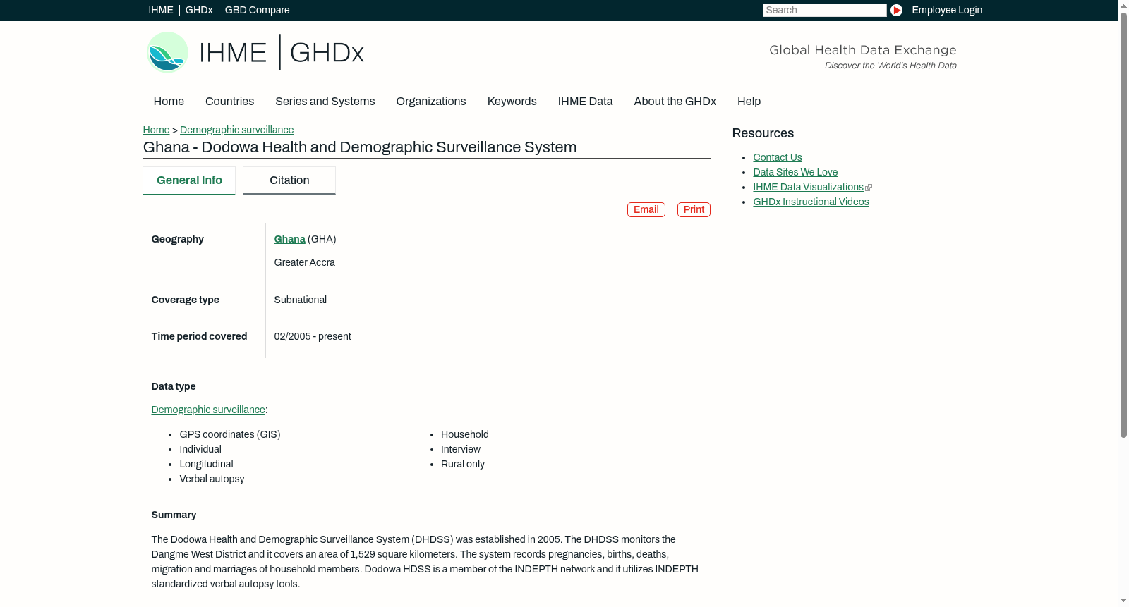 Ghana - Dodowa Health and Demographic Surveillance System 数据集图片