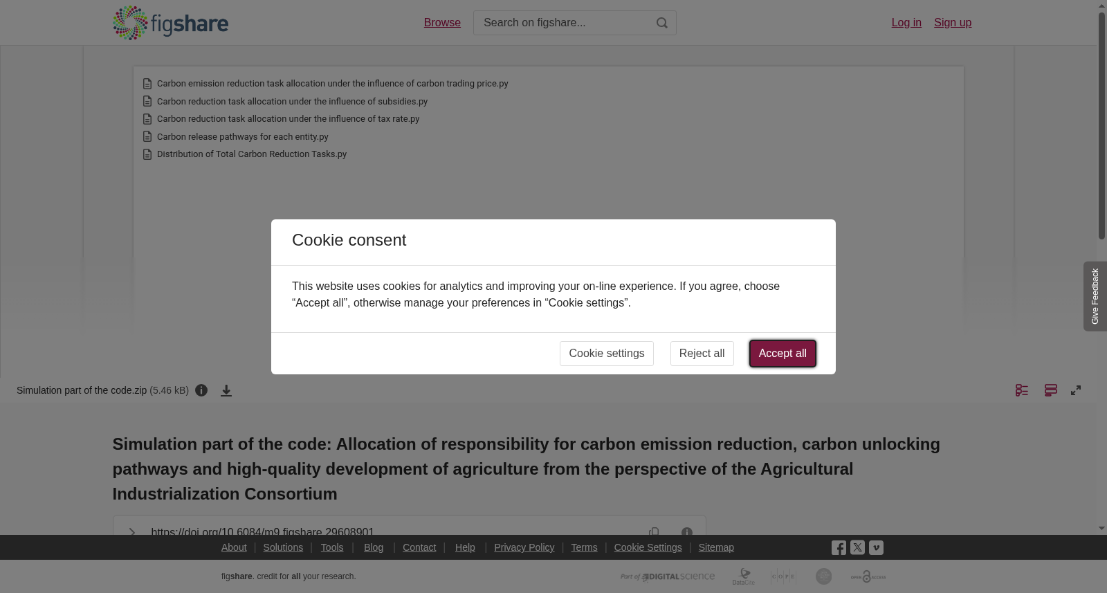 <b>Simulation part of the code: </b><b>Allocation of responsibility for carbon emission reduction, carbon </b><b>unlocking</b><b> pathways and high-quality development of agriculture from the perspective of the Agricultural Industrialization Consortium</b> 数据集图片