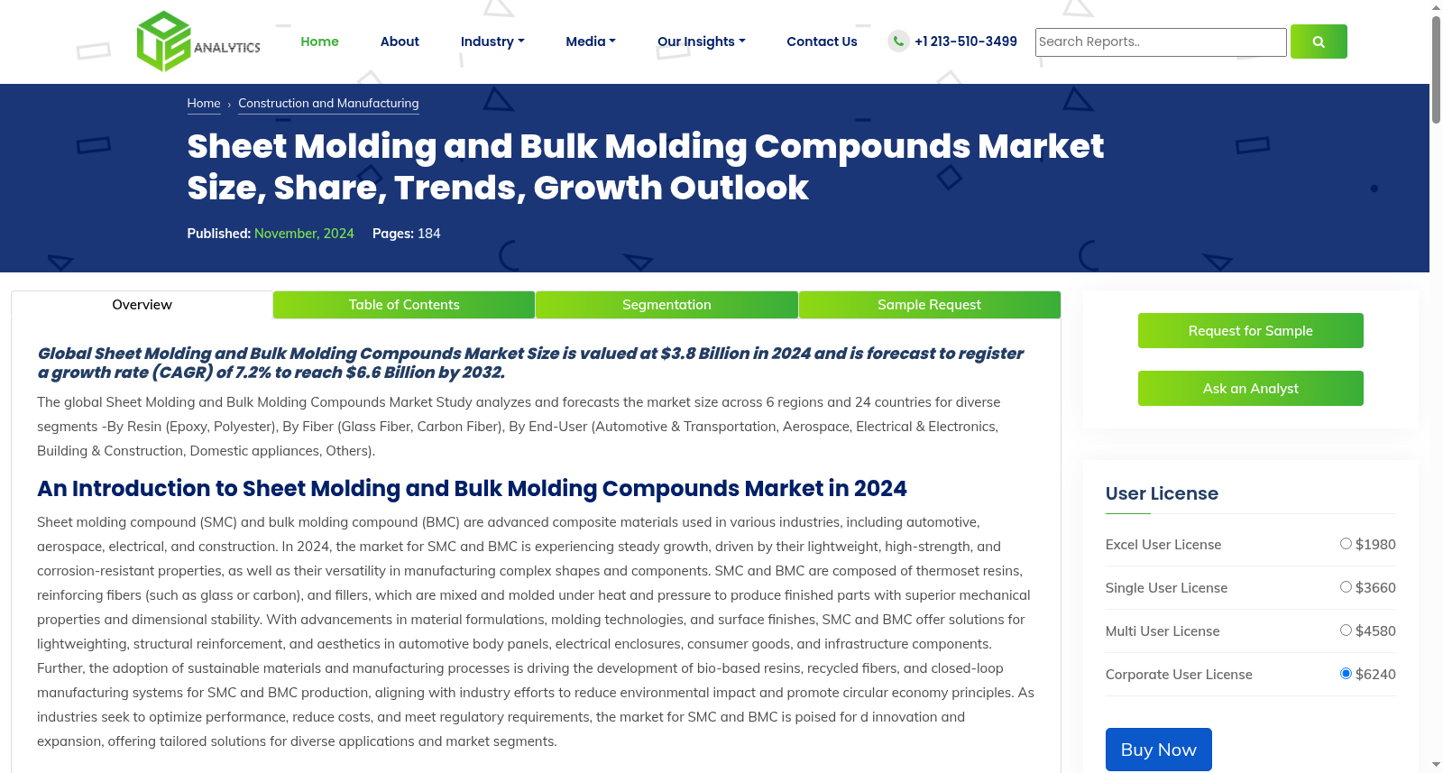 Sheet Molding and Bulk Molding Compounds market 数据集图片