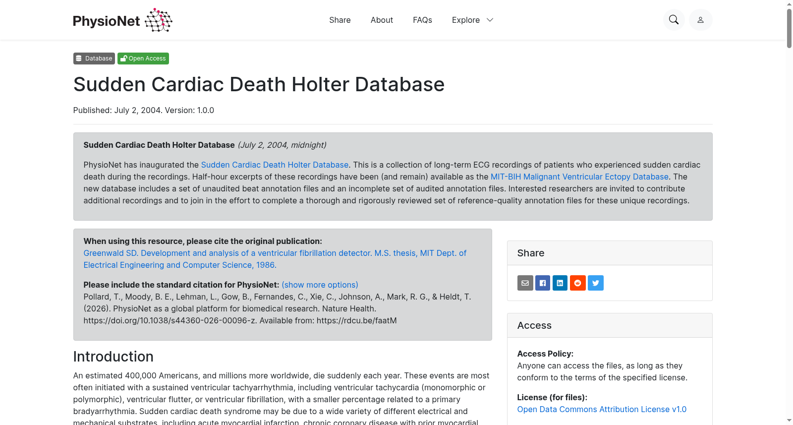Sudden Cardiac Death Holter Database 数据集图片