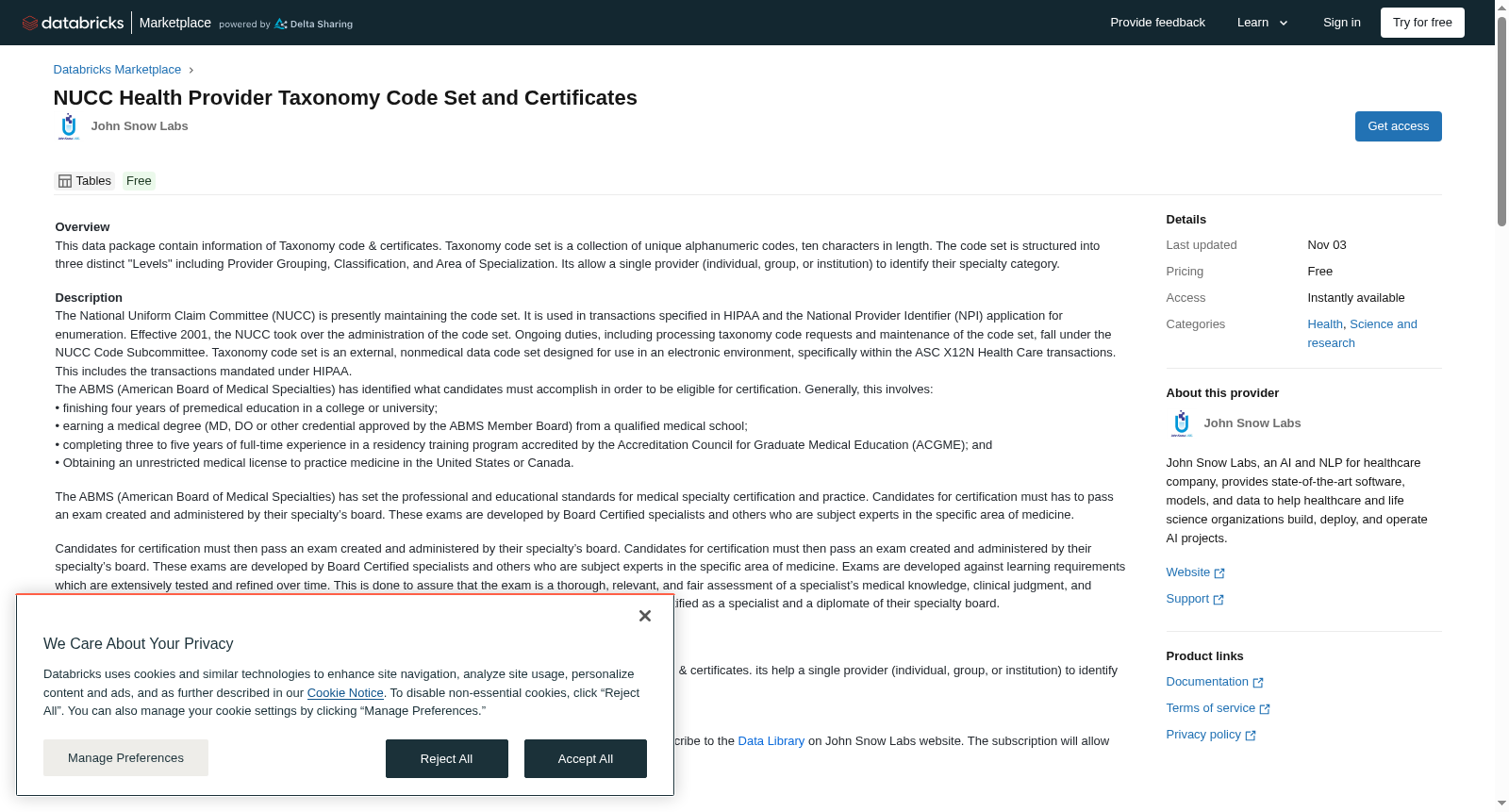 NUCC Health Provider Taxonomy Code Set and Certificates 数据集图片