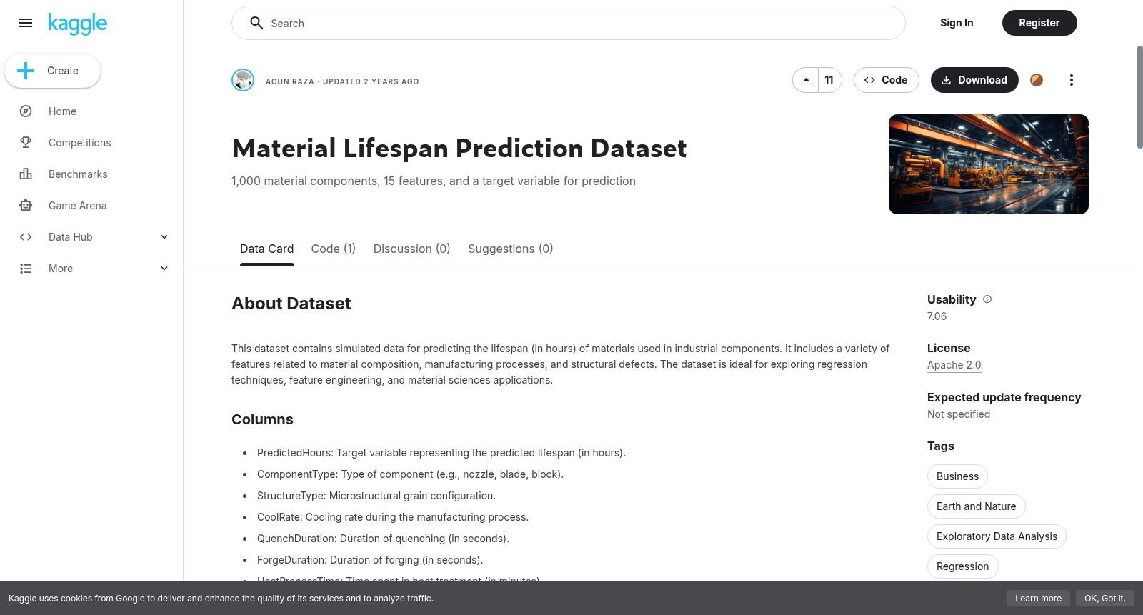 Material Lifespan Prediction Dataset 数据集图片