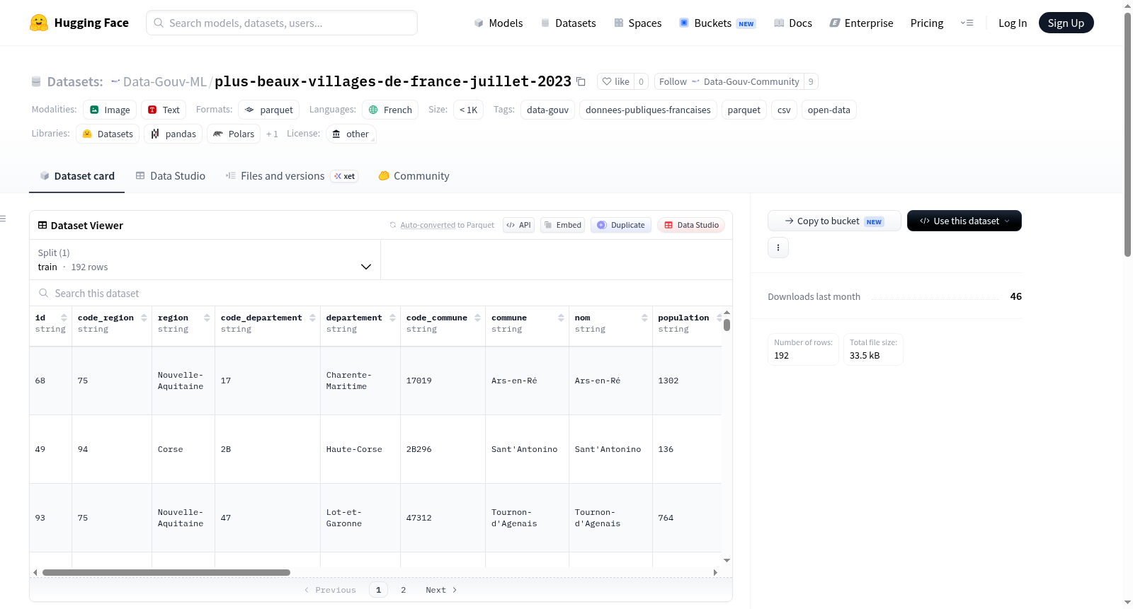 Data-Gouv-FR/plus-beaux-villages-de-france-juillet-2023 数据集图片