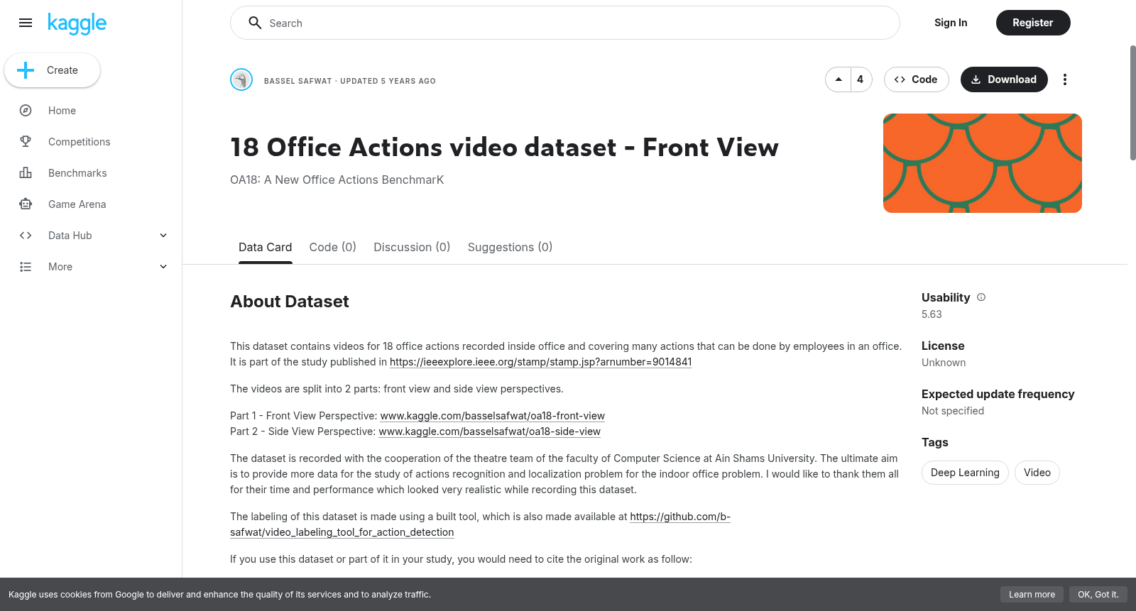 18 Office Actions video dataset - Front View 数据集图片