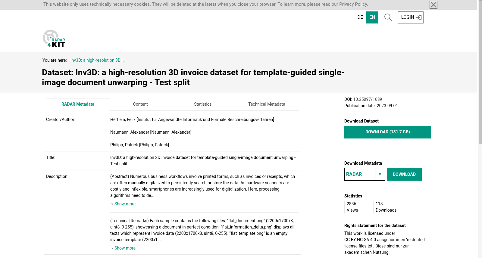 Inv3D: a high-resolution 3D invoice dataset for template-guided single-image document unwarping - Test split 数据集图片
