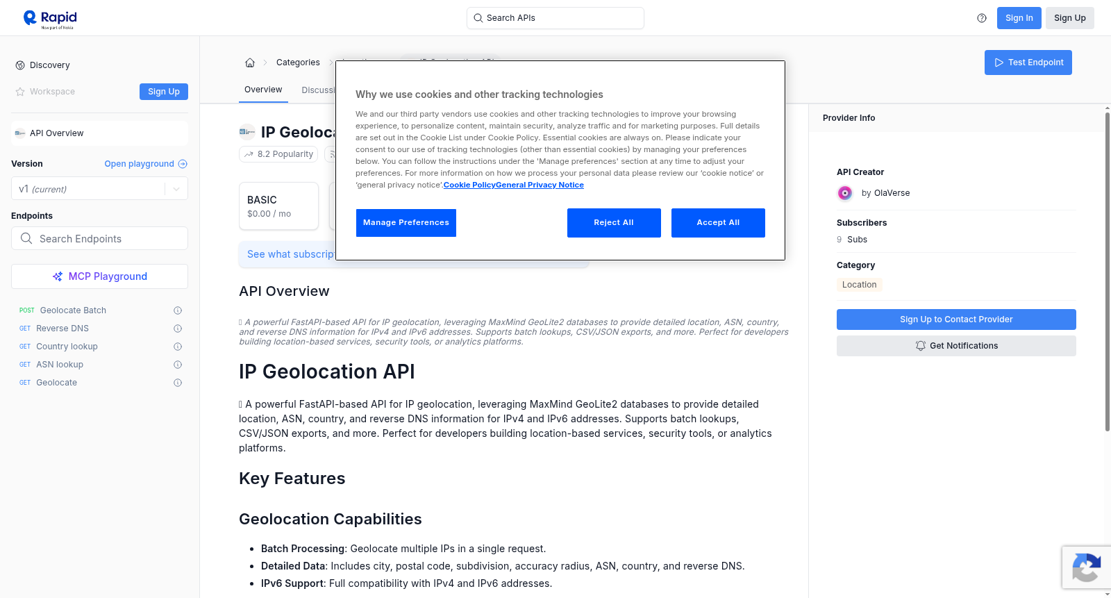 IP Geolocation API 数据集图片