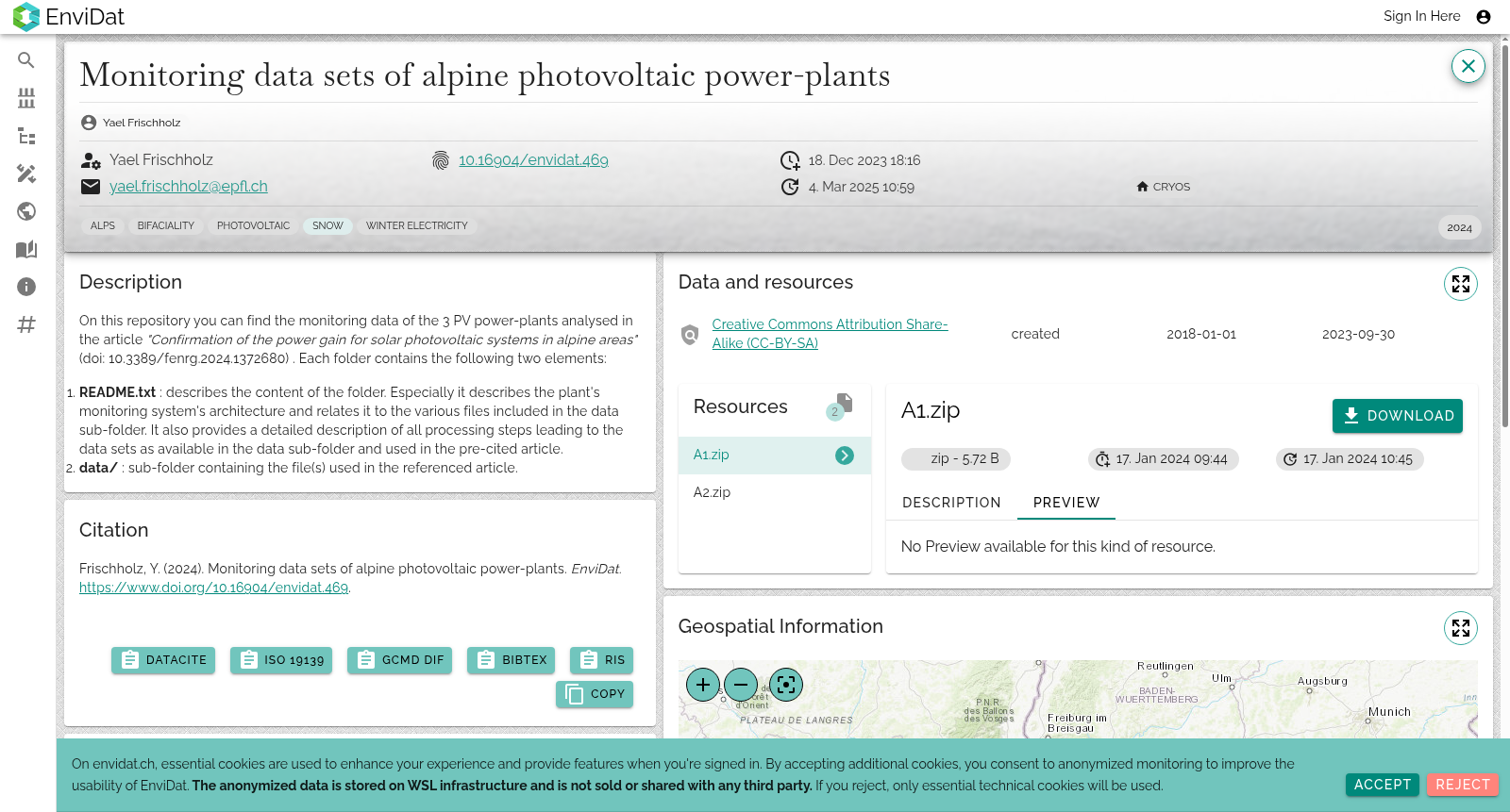Monitoring data sets of alpine photovoltaic power-plants 数据集图片