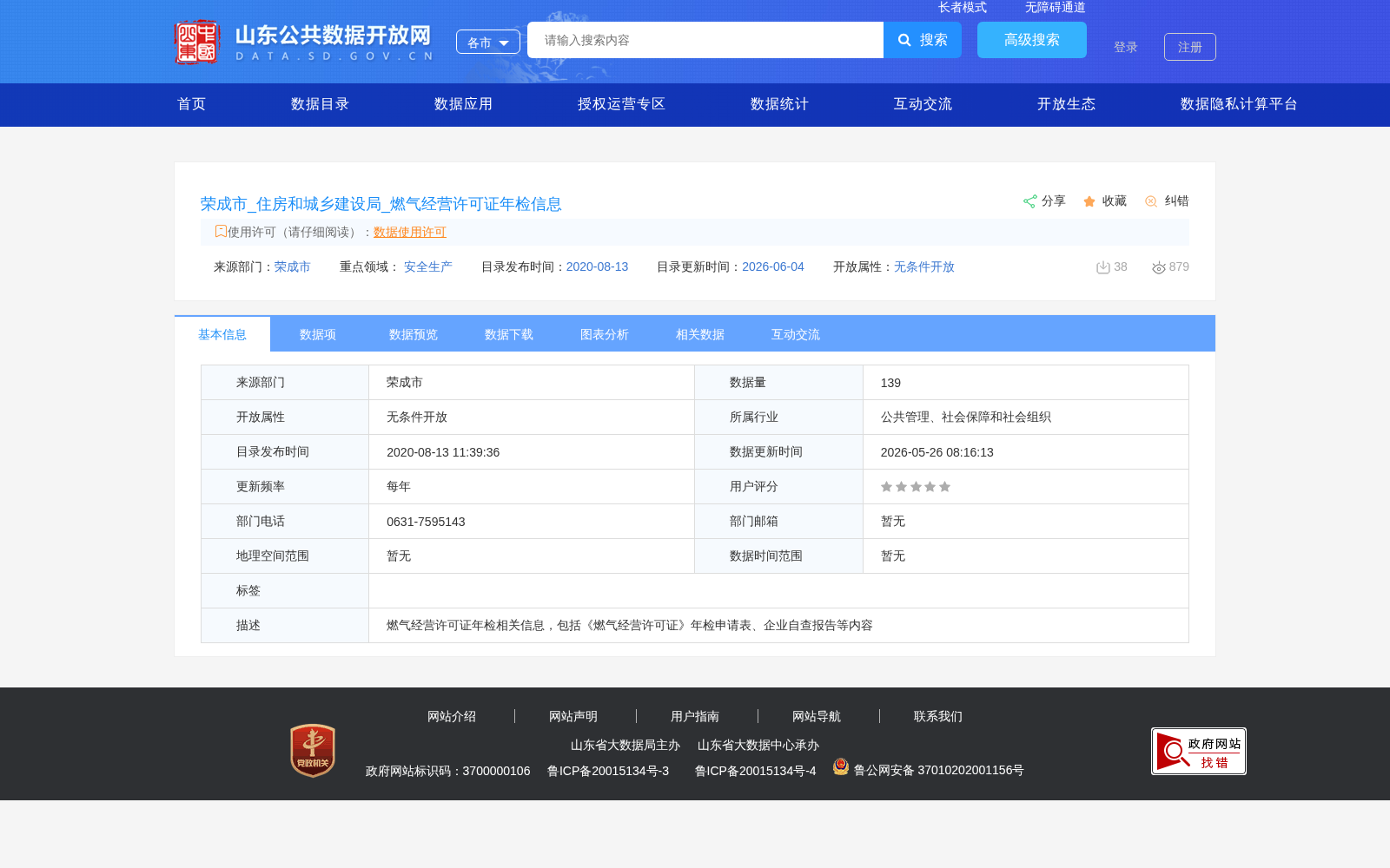 荣成市_住房和城乡建设局_燃气经营许可证年检信息 数据集图片