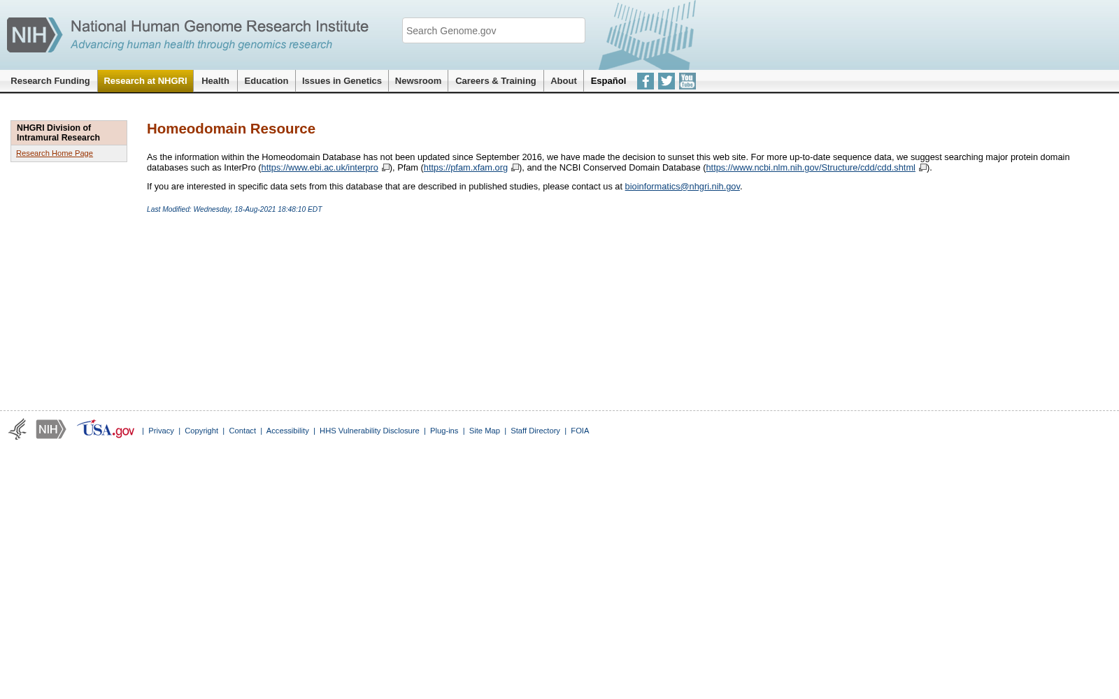 The Homeodomain Resource 数据集图片
