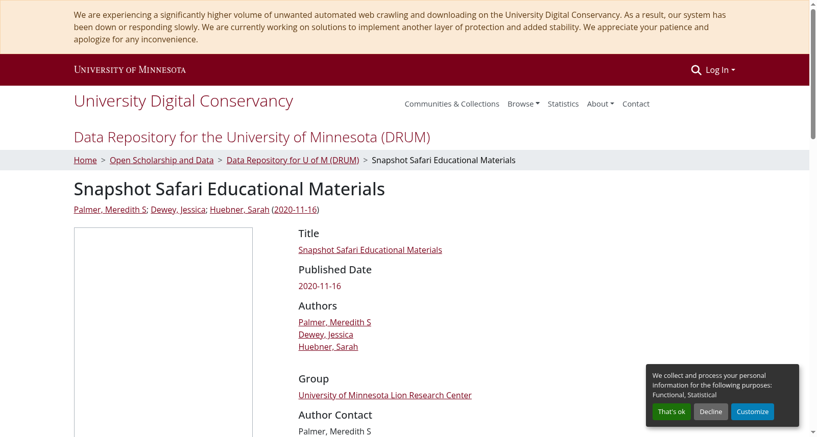Snapshot Safari Educational Materials 数据集图片