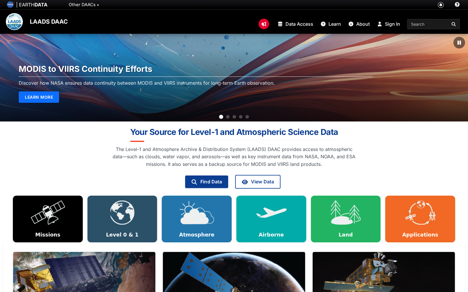 Level-1 and Atmosphere Archive & Distribution System 数据集图片