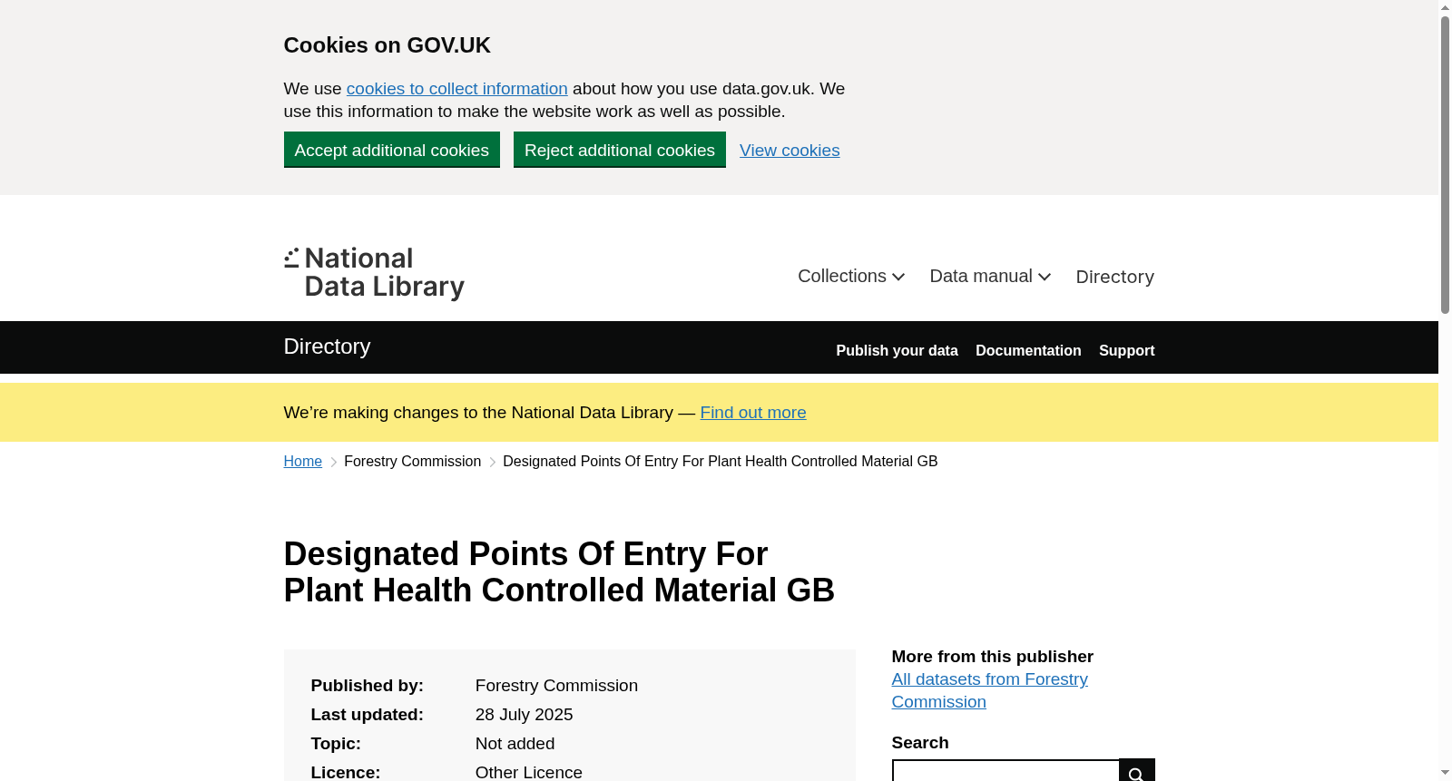 Designated Points Of Entry For Plant Health Controlled Material GB 数据集图片