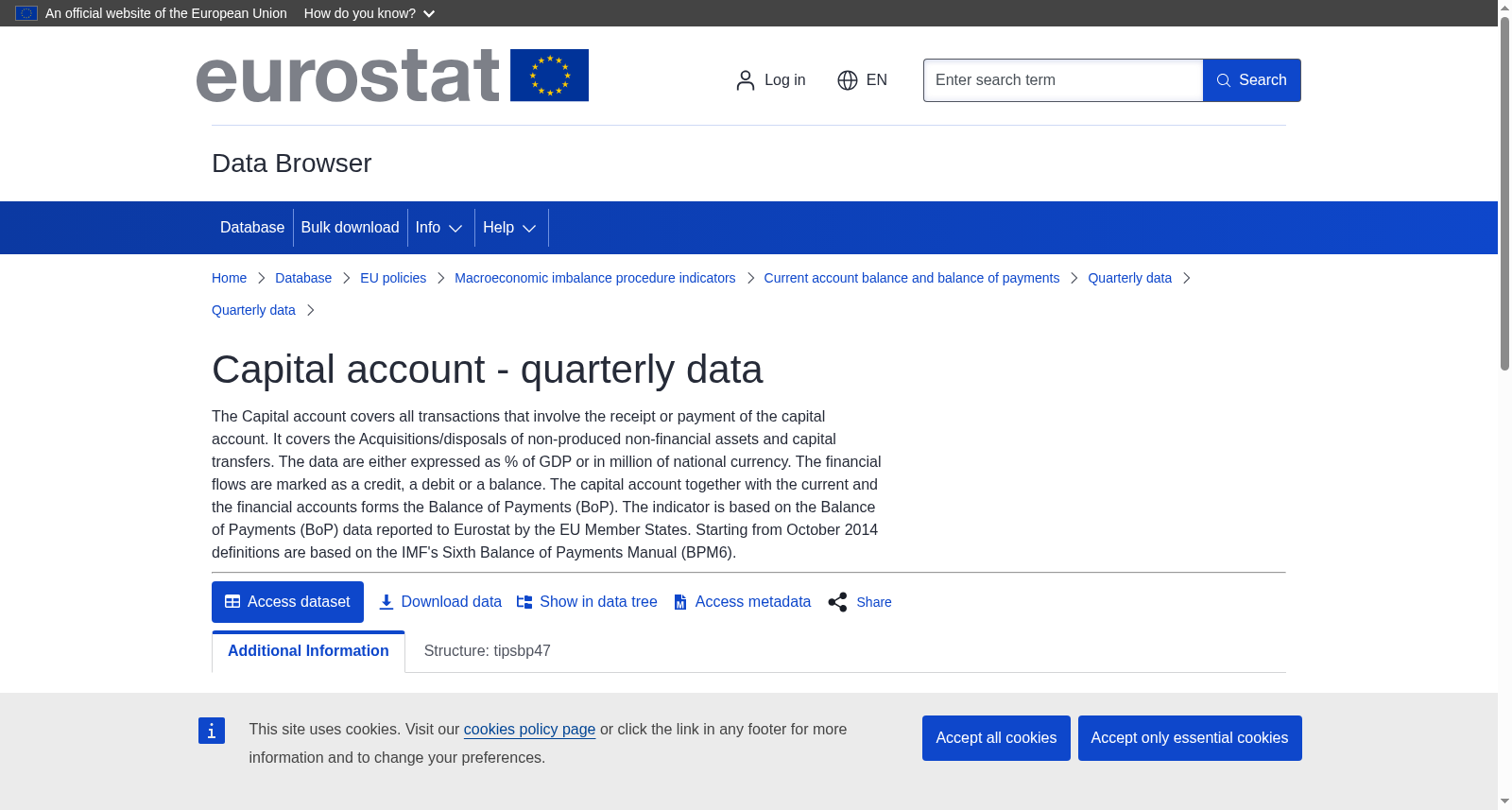 Capital account - quarterly data 数据集图片