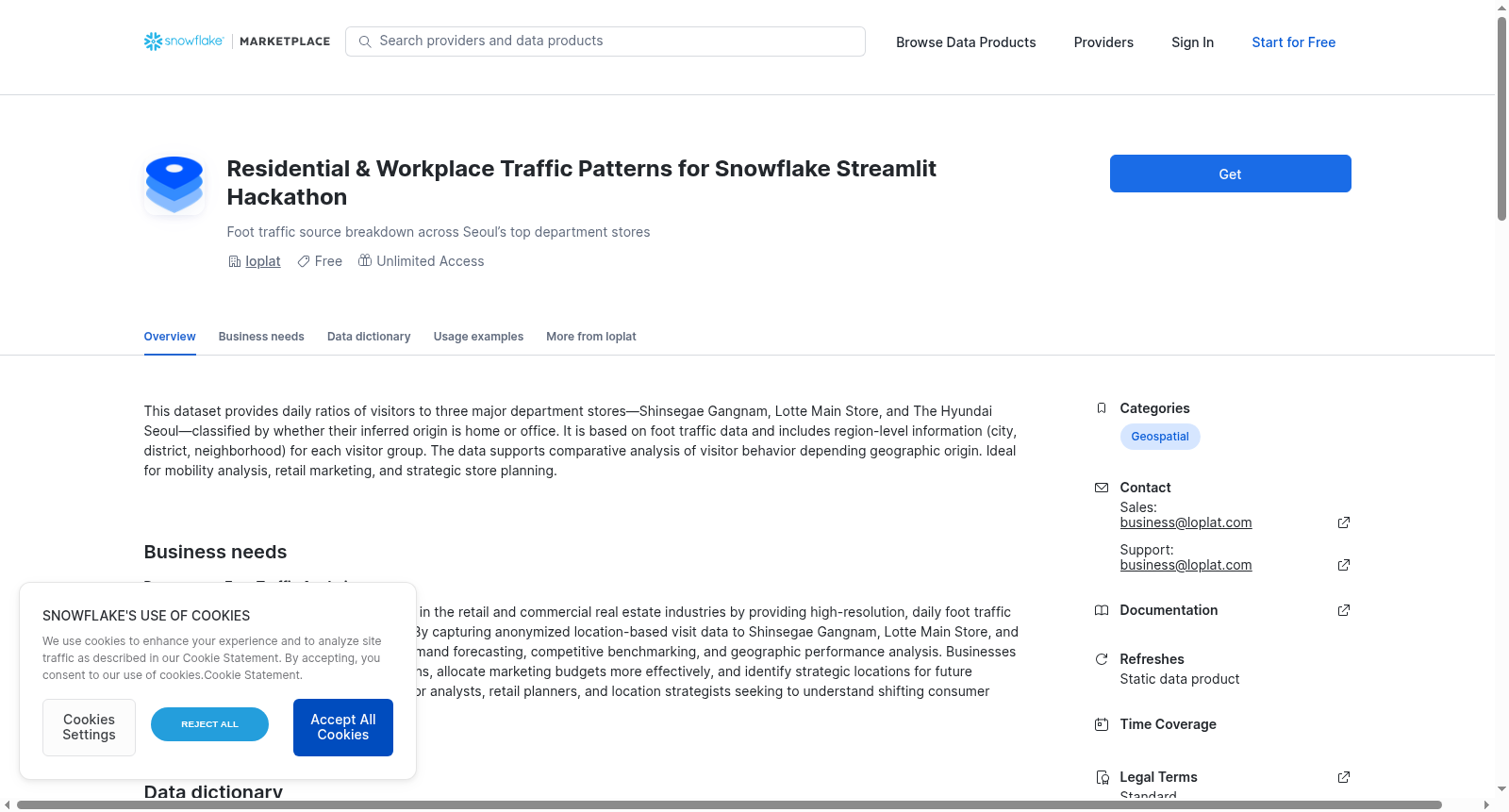 Residential & Workplace Traffic Patterns for Snowflake Streamlit Hackathon 数据集图片