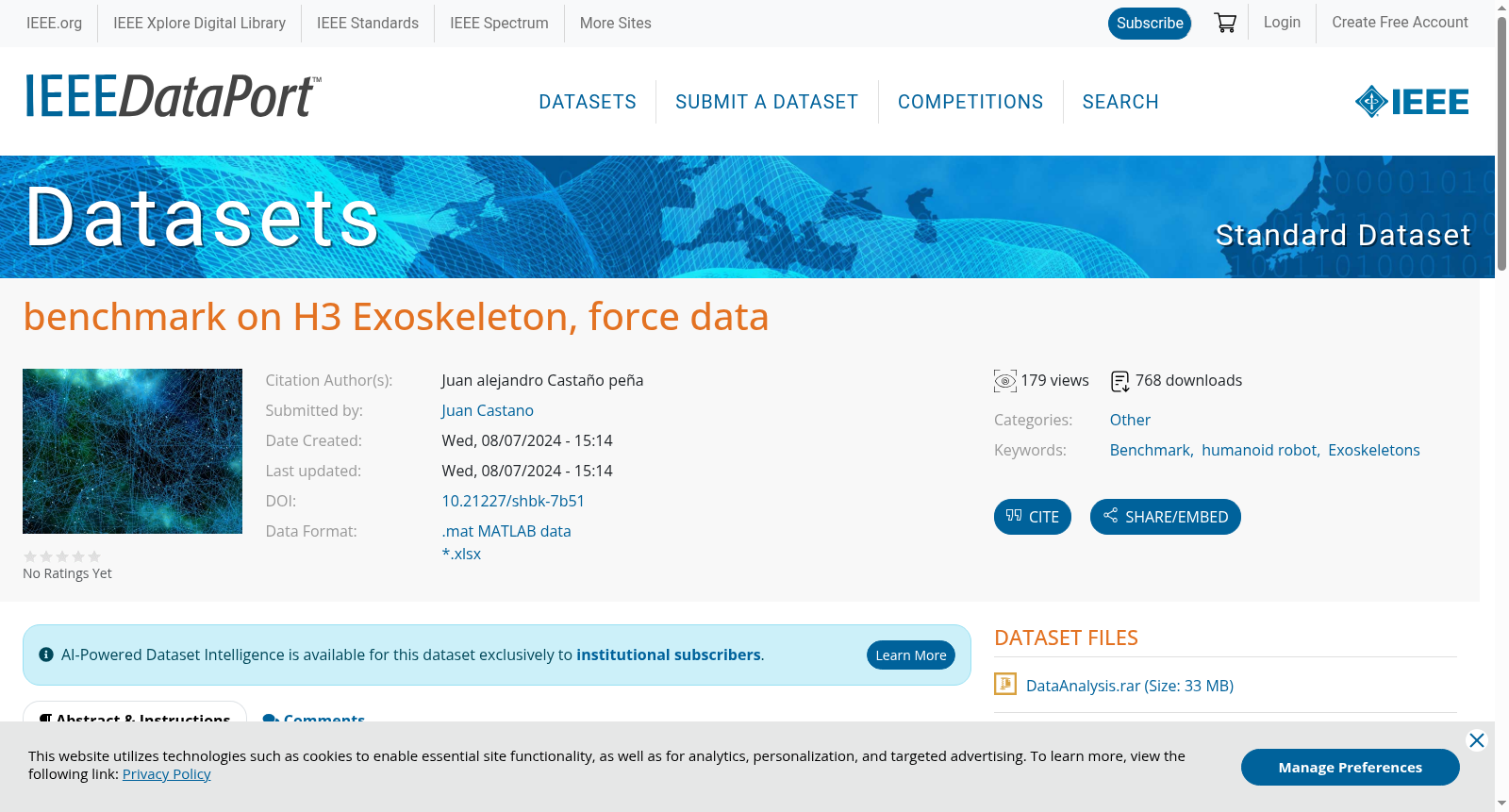 benchmark on H3 Exoskeleton, force data 数据集图片