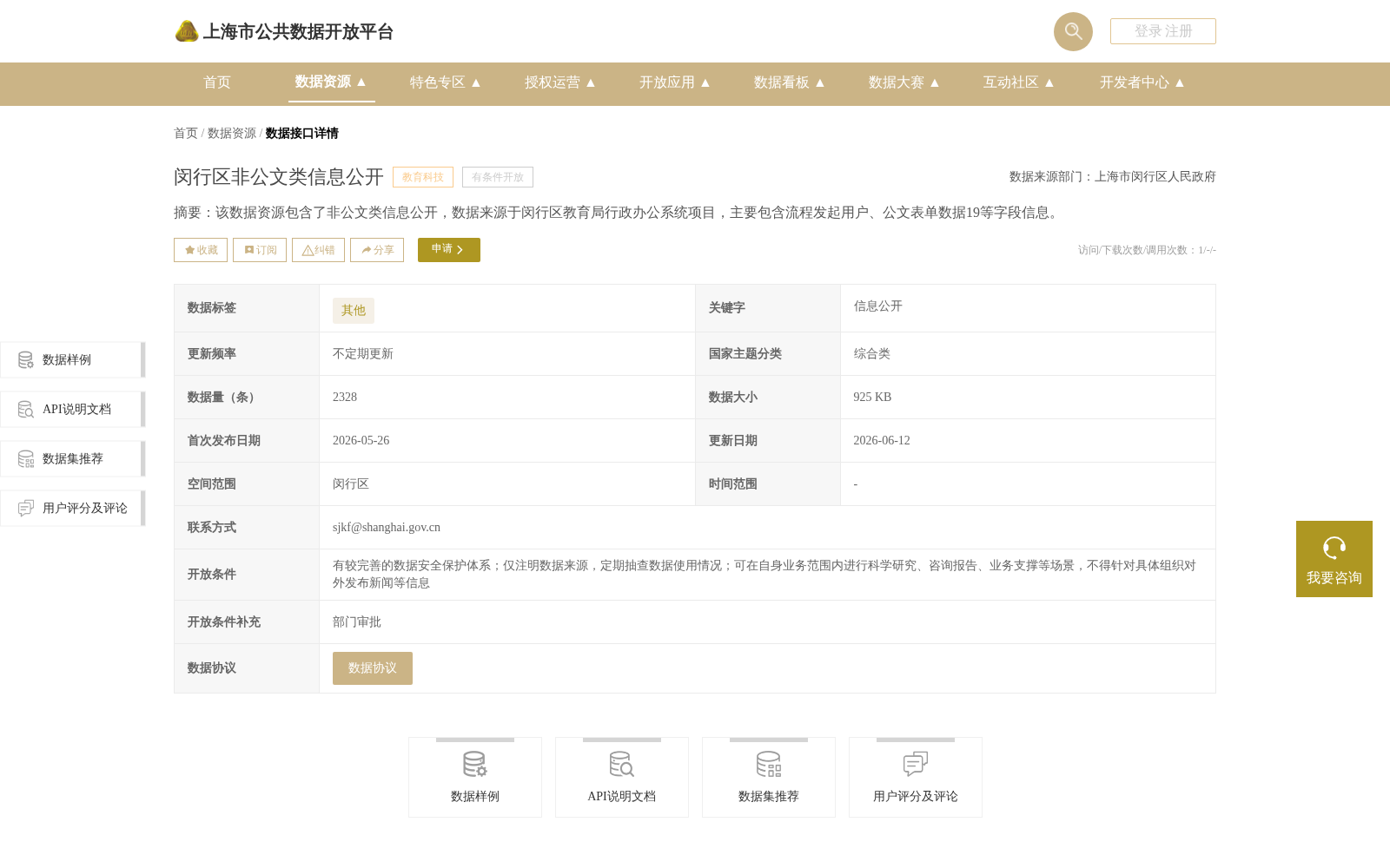 闵行区非公文类信息公开 数据集图片