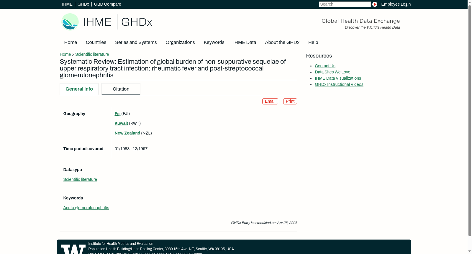 Systematic Review: Estimation of global burden of non-suppurative sequelae of upper respiratory tract infection: rheumatic fever and post-streptococcal glomerulonephritis 数据集图片