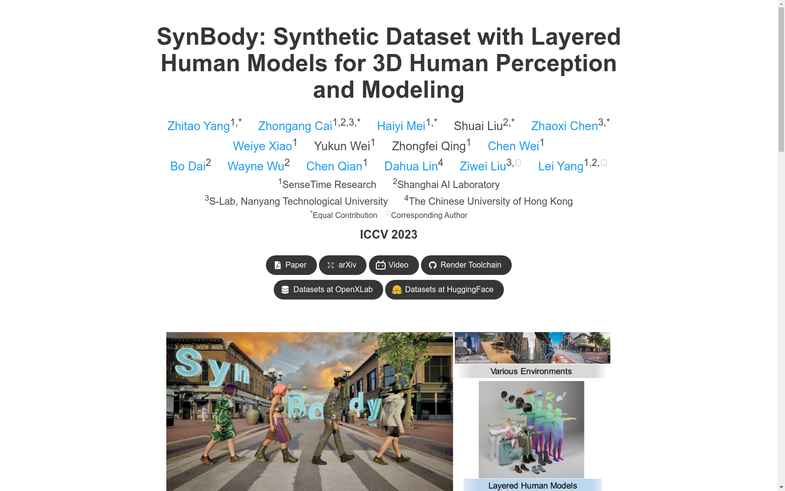 SynBody|3D人体建模数据集|合成数据集数据集