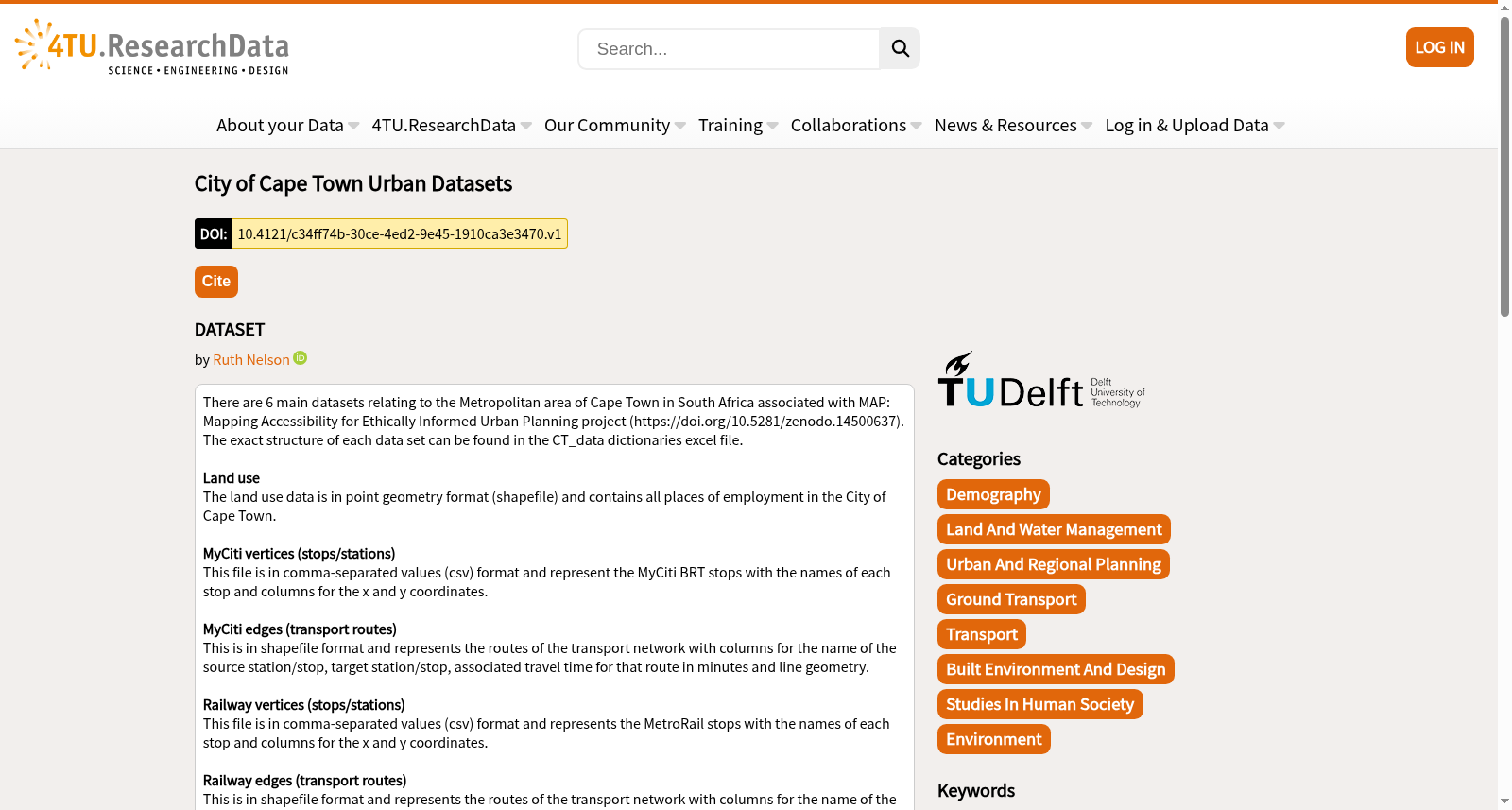 City of Cape Town Urban Datasets 数据集图片