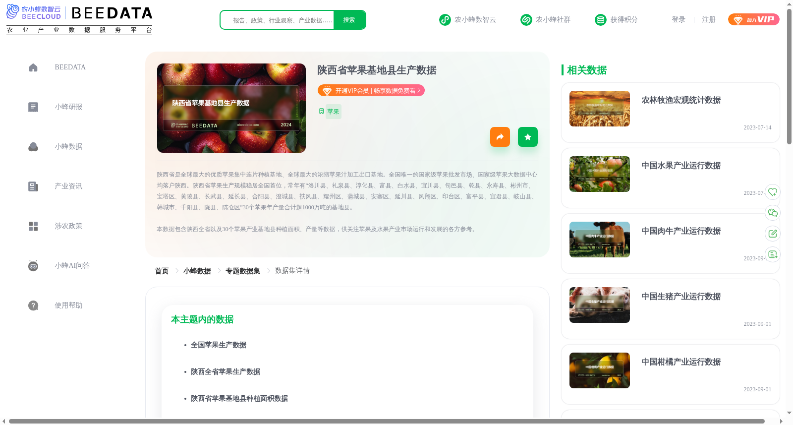陕西省苹果基地县生产数据 数据集图片