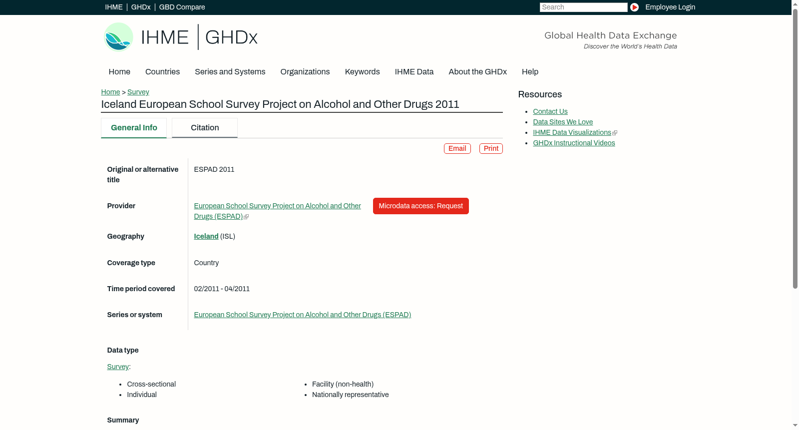 Iceland European School Survey Project on Alcohol and Other Drugs 2011 数据集图片