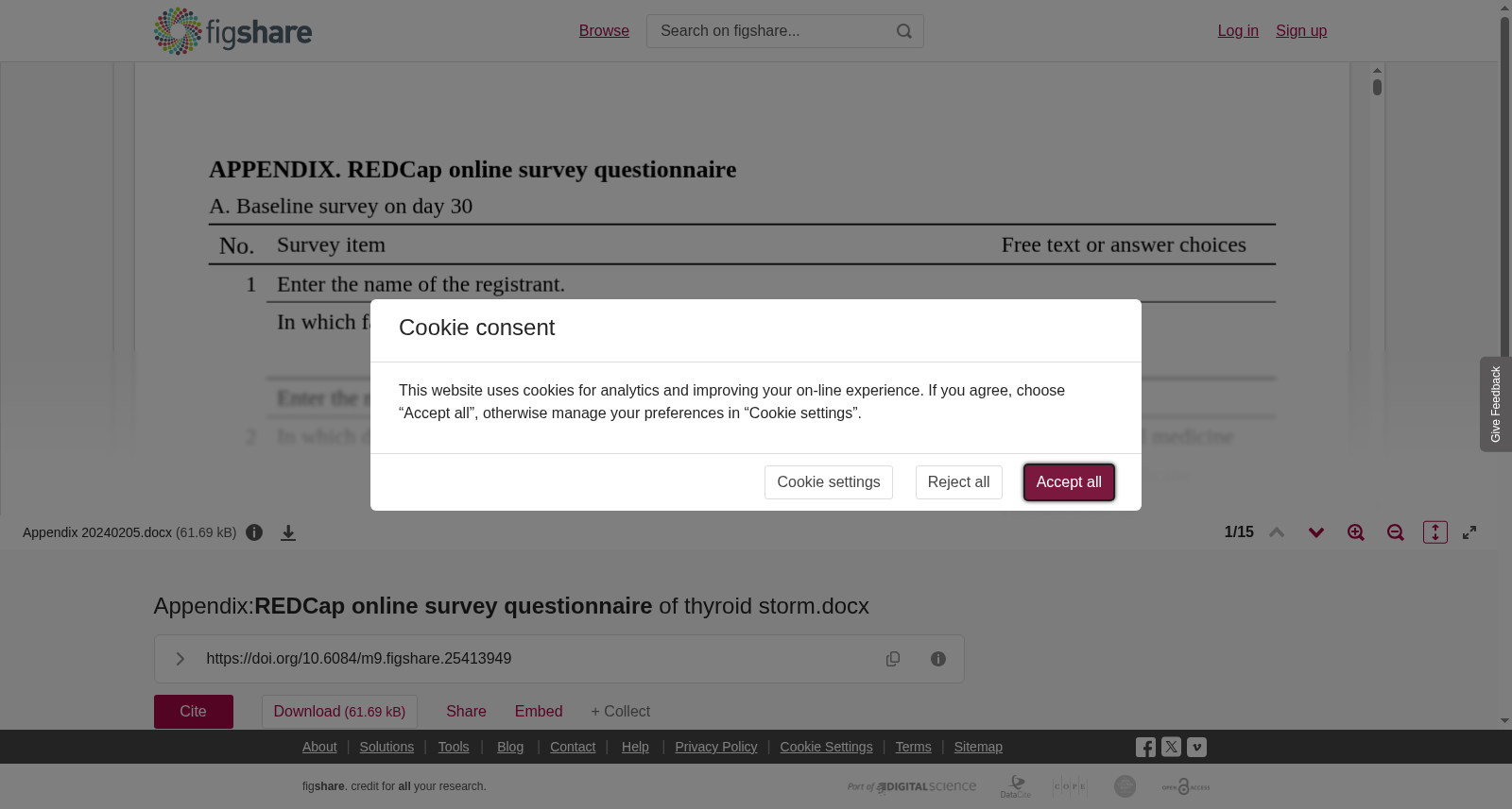 Appendix:<b>REDCap online survey questionnaire</b> of thyroid storm.docx 数据集图片