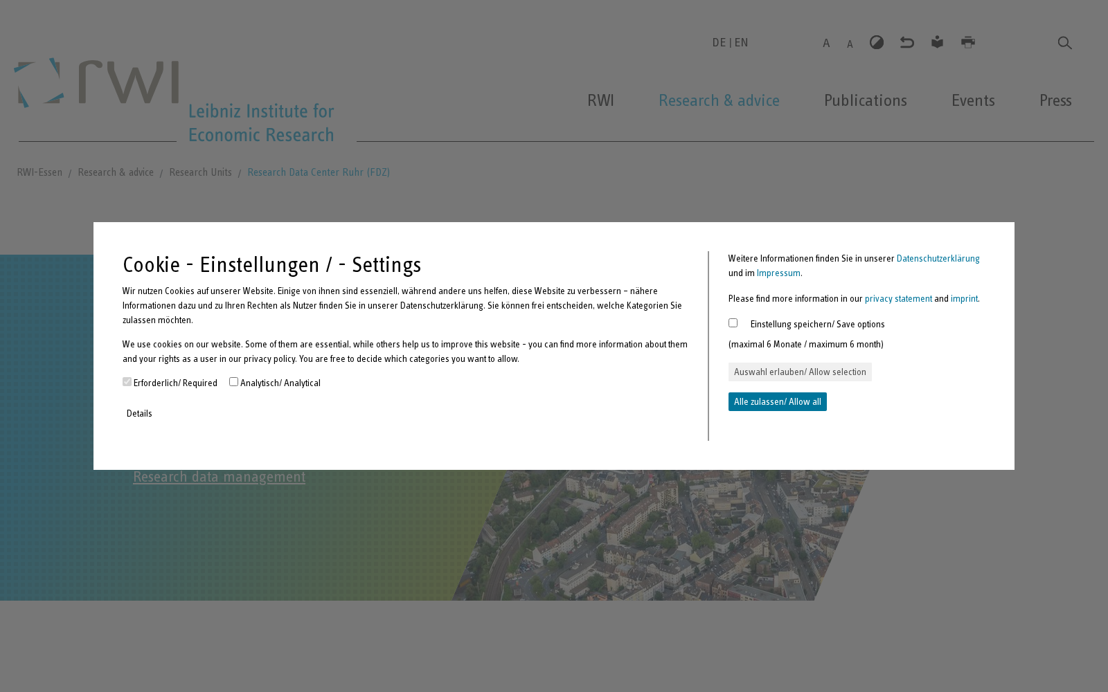 Forschungsdatenzentrum Ruhr am RWI 数据集图片
