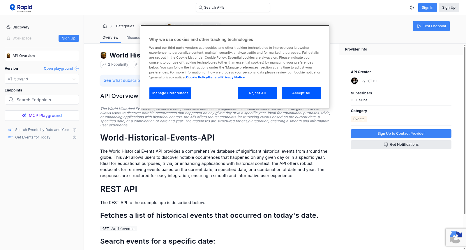 World Historical Events API 数据集图片